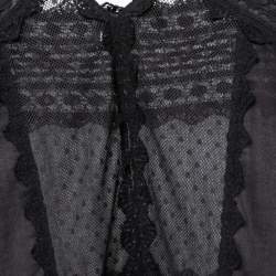 Pre Owned Just Cavalli Black Cotton Lace Detail Maxi Dress L