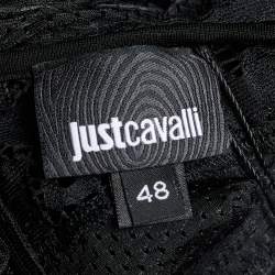 Pre Owned Just Cavalli Black Jersey Lace Trim Sleeveless Top L