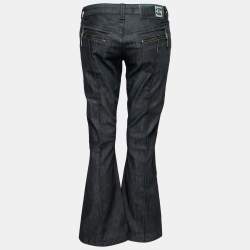 Pre Owned Just Cavalli Black Denim Flared Jeans M/ Waist: 32"