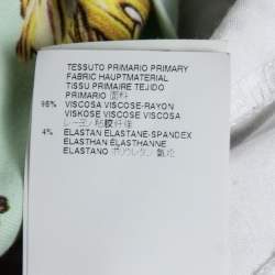 مملوكة مسبقًا Just Cavalli White Printed Jersey Draped Top XS