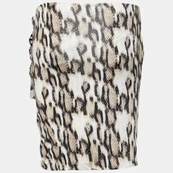 Pre Owned Just Cavalli Multicolor Snakeskin Print Jersey Draped Mini Skirt M