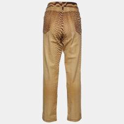 Pre Owned Just Cavalli Beige Animal Print Cotton Straight Fit Jeans XL Waist 38"
