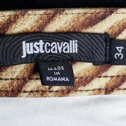 Pre Owned Just Cavalli Beige Animal Print Cotton Straight Fit Jeans XL Waist 38"