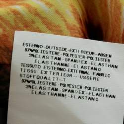 Pre Owned Just Cavalli Orange Animal Print Satin Strapless Midi Dress M