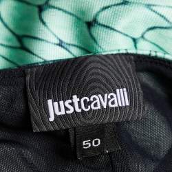 مملوكة مسبقًا Just Cavalli Green Reptile Print Jersey Sleeveless Maxi Dress XL