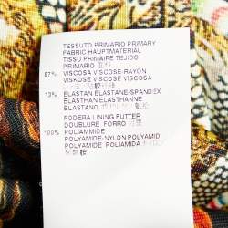 Pre Owned Just Cavalli Black Printed Jersey Flared Sleeve Maxi Dress L