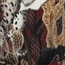 Pre Owned Just Cavalli Multicolor Printed Jersey Faux Wrap Maxi Dress S