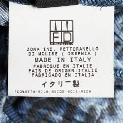 Pre Owned Just Cavalli Blue Leopard Print Silk Chain Belted Dress M