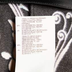 Pre Owned Just Cavalli Black Printed Satin Cutout Off Shoulder Mini Dress S