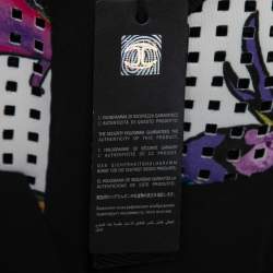 Pre Owned Just Cavalli Black Floral Neoprene Sheath Dress M