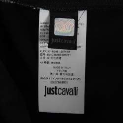 Pre Owned Just Cavalli Black Floral Neoprene Sheath Dress M