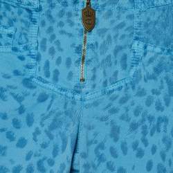 Just Cavalli  Blue Animal Pattern Denim Slim Fit Denim S Waist 26"