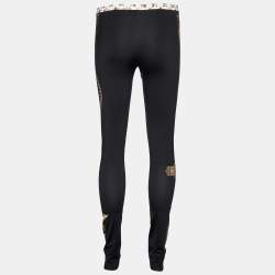 Just Cavalli Black Printed Jersey Leggings M