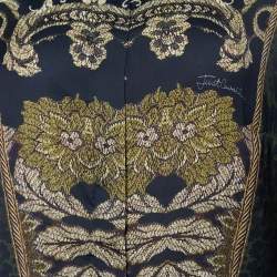 Pre Owned Just Cavalli Black Printed Satin Button Front Shirt M