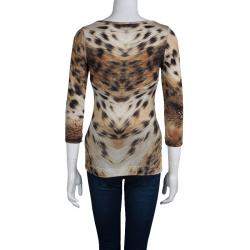 Pre Owned Just Cavalli Animal Print Jersey T-Shirt XS