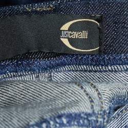 Just Cavalli Navy Blue Denim Tapered Leg Jeans M Waist 34"