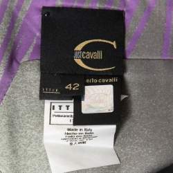 Pre Owned Just Cavalli Purple Printed Satin Sleeveless Top M