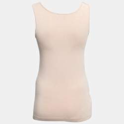 Pre Owned Just Cavalli Beige Printed Jersey Sleeveless Top S