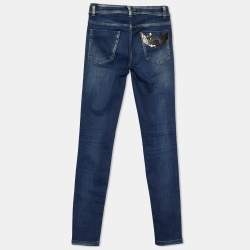 Just Cavalli Navy Blue Stretch Denim Skinny Leg Jeans S