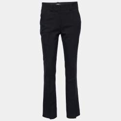 Just Cavalli Black Cotton Blend Straight Leg Pants S