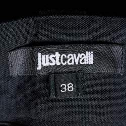 Pre Owned Just Cavalli Black Cotton Blend Straight Leg Pants S