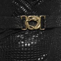 Pre Owned Just Cavalli Black Snake Effect Wrap Maxi Dress S