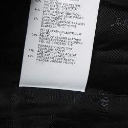 Just Cavalli Black Leather and Wool Blend Biker and Tail Coat Hybrid Jacket L