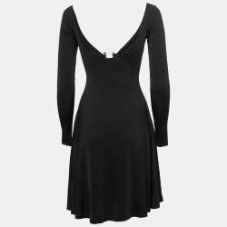 Just Cavalli Black Jersey U-Ring Ruched Detail Mini Dress S