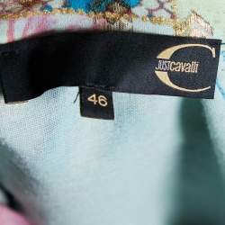 Just Cavalli Multicolour Printed Fil Coupe Cropped Jacket L