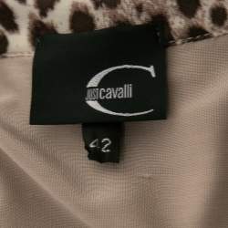 Just Cavalli Beige Jersey Knit Ruched Top M
