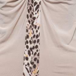 Just Cavalli Beige Jersey Knit Ruched Top M