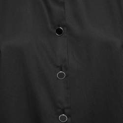 Pre Owned Just Cavalli Black Cotton Mesh Detail Full Sleeve Button Front Shirt M