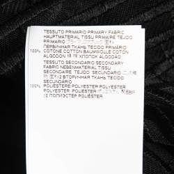 Pre Owned Just Cavalli Black Cotton Mesh Detail Full Sleeve Button Front Shirt M