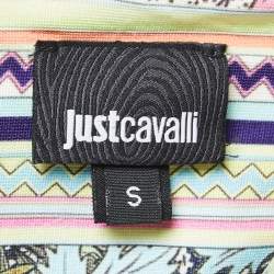 Pre Owned Just Cavalli Multicolor Printed Jersey Cap Sleeve Mini Dress S