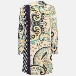 Pre Owned Just Cavalli Multicolor Printed Crepe Ruffled Short Dress S