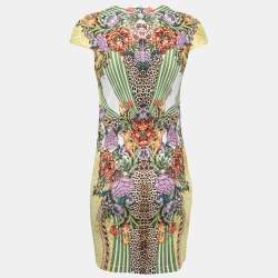 Pre Owned Just Cavalli Multicolor Floral Printed Jersey Bodycon Dress L