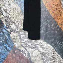 Pre Owned Just Cavalli Multicolour Animal Printed Chiffon  Tie Neck Blouse M