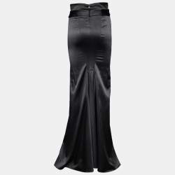 Pre Owned Just Cavalli Black Satin Mermaid Maxi Skirt S