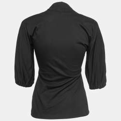 Pre Owned Just Cavalli Black Printed Cotton Top M