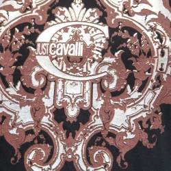 Pre Owned Just Cavalli Black Printed Cotton Top M