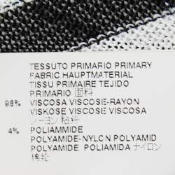 Pre Owned Just Cavalli White Striped Knit Bell Sleeve Back Tie Top M