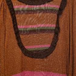 Pre Owned Just Cavalli Multicolour Lurex Knit Balloon Sleeve Midi Dress M