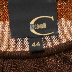 Pre Owned Just Cavalli Multicolour Lurex Knit Balloon Sleeve Midi Dress M