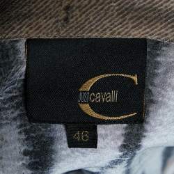 Pre Owned Just Cavalli Beige Animal Printed Georgette Button Front Shirt L