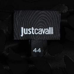 Just Cavalli Black Textured Crepe Tie Detail Short Shirt Dress M