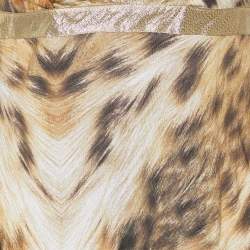 Just Cavalli Brown Animal Printed jersey & Trim Detail Cami Top S