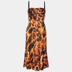 Just Cavalli Multicolor Printed Satin Mini Dress M