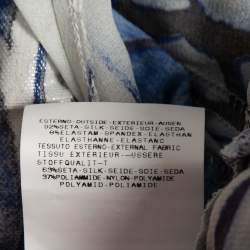 Pre Owned Just Cavalli Blue Printed Silk Strappy Open Back Ruffled Mini Dress M