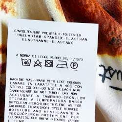 Pre Owned Just Cavalli Multicolor Printed Satin Cuff Tie Detail Shirt XL