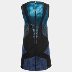 Just Cavalli Black Embellished Wool Sleeveless Mini Dress S